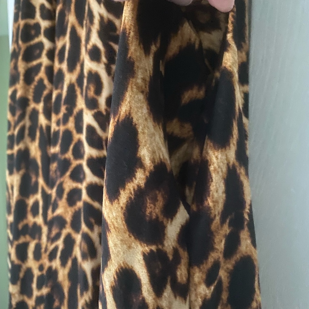 Agnes & Dora Leopard Print Dress in Brown and Black - Picture 3 of 7
